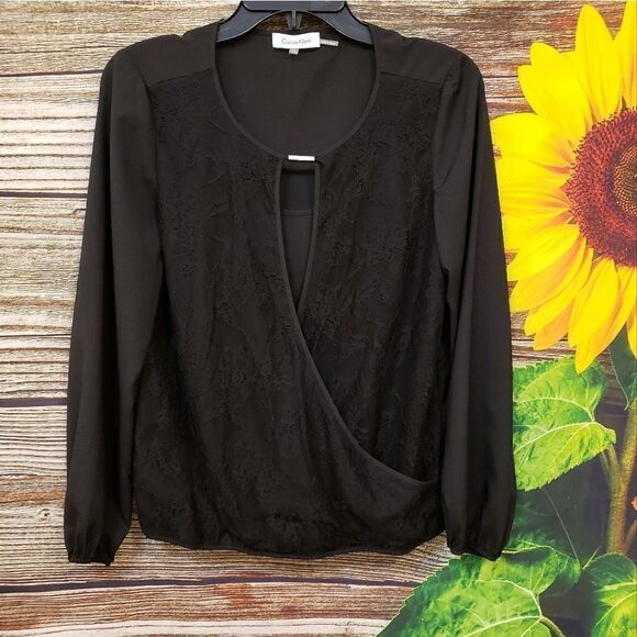 "Calvin klein " Woman's Pullover black blouse Size: XS Pre-owned - Picture 1 of 6